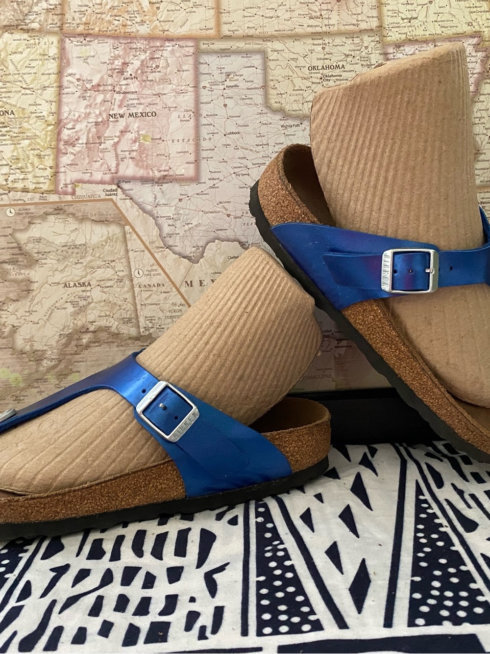 Pre-owned Birkenstock Gizeh Sandal in Blue Sz 37/6 Regular fit Women’s